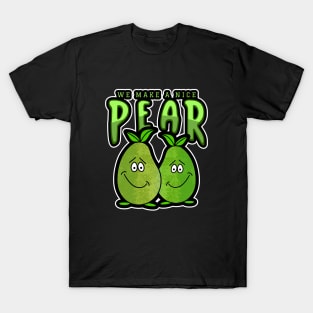 PAIR Of Cute Pears Art Funny Food Pun T-Shirt